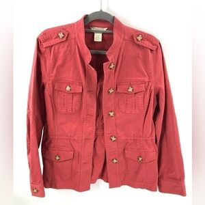 LL Bean Field Jacket Womens Medium Military Utility Cargo Chore Gorp Pockets